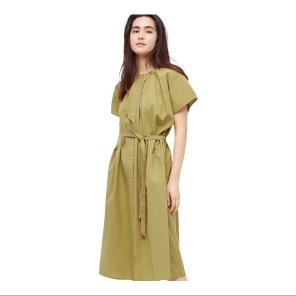 cotton Dobby Belted Dress HANA TAJIMA FOR UNIQLO yellow - Picture 2 of 14